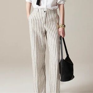J.Crew Harbor Wide Leg Striped Linen Pants Size XXL